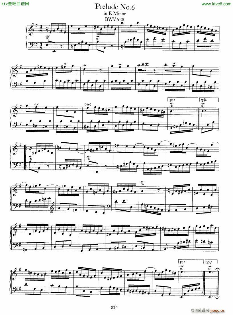 Bach JS BWV 933 938 6 Preludes()7
