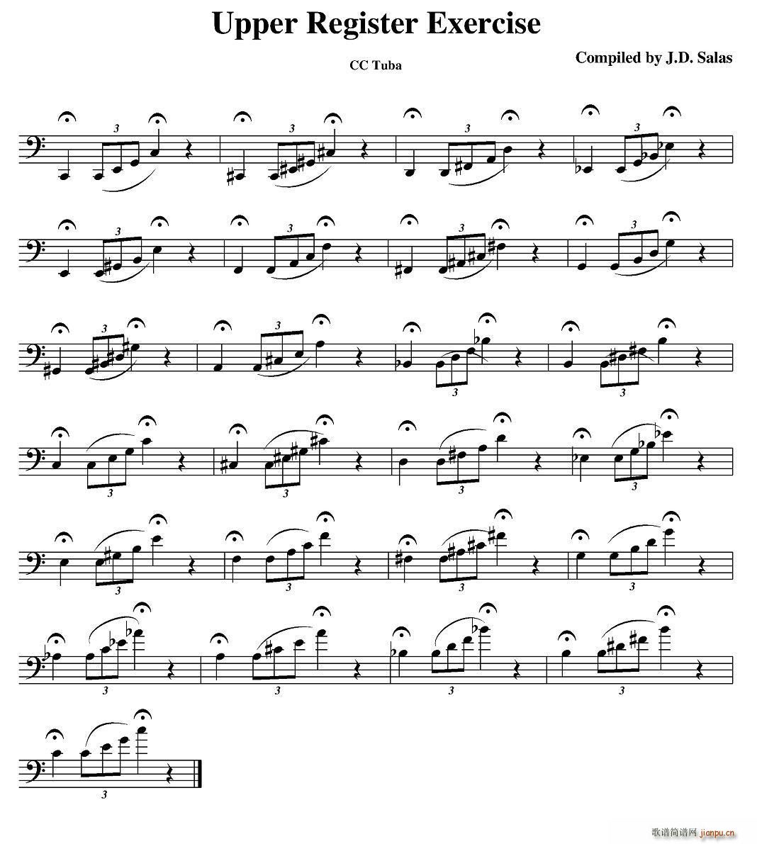 Upper Register Exercise CC Tuba �����ϰ�̲�ѡ��(ʮ�ּ�����)1