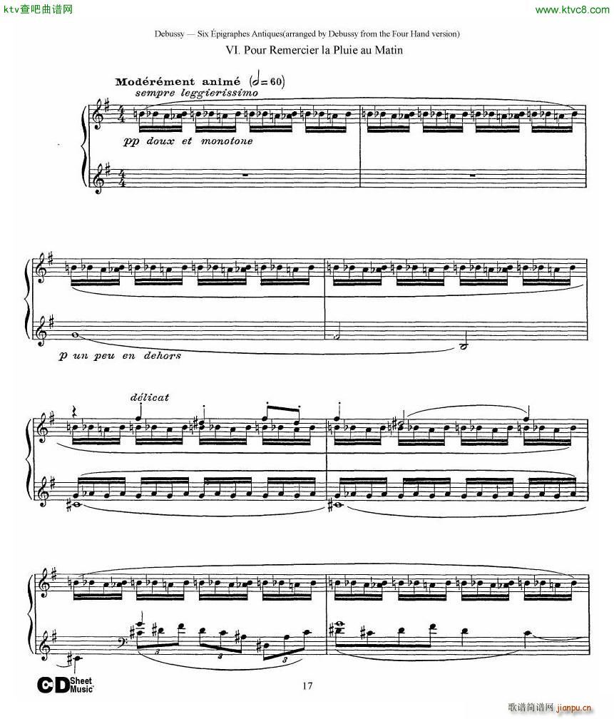Debussy Sex pigraphes Antique 1 Piano()17