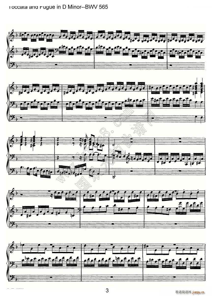 Toccata and Fugue in D Minor BWV 565 ܷ(ʮּ)3