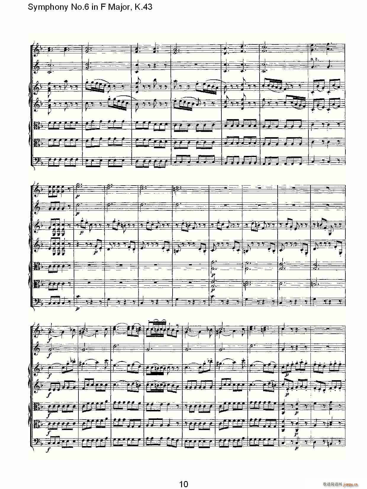 Symphony No.6 in F Major, K.43(ʮּ)10