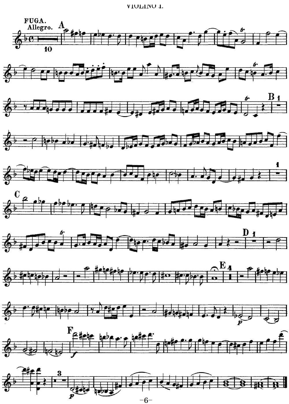 Mozart Quartet No 13 in D Minor K 173 Violin 1(ʮּ)6