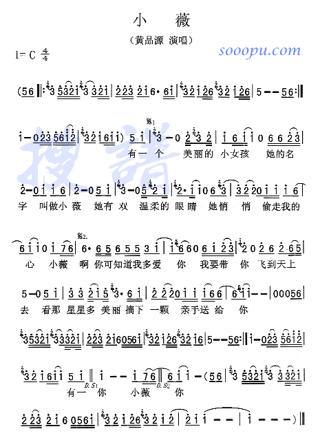 小薇 歌谱简谱网