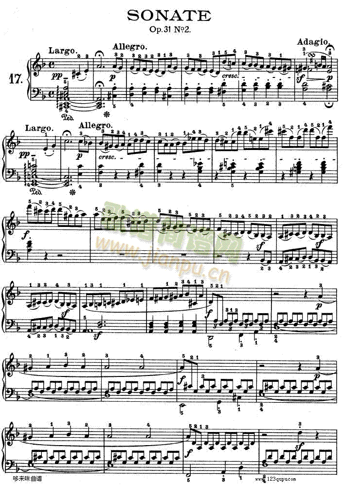 暴风雨-d小调第十七钢琴奏鸣曲 op.31—2-贝多芬