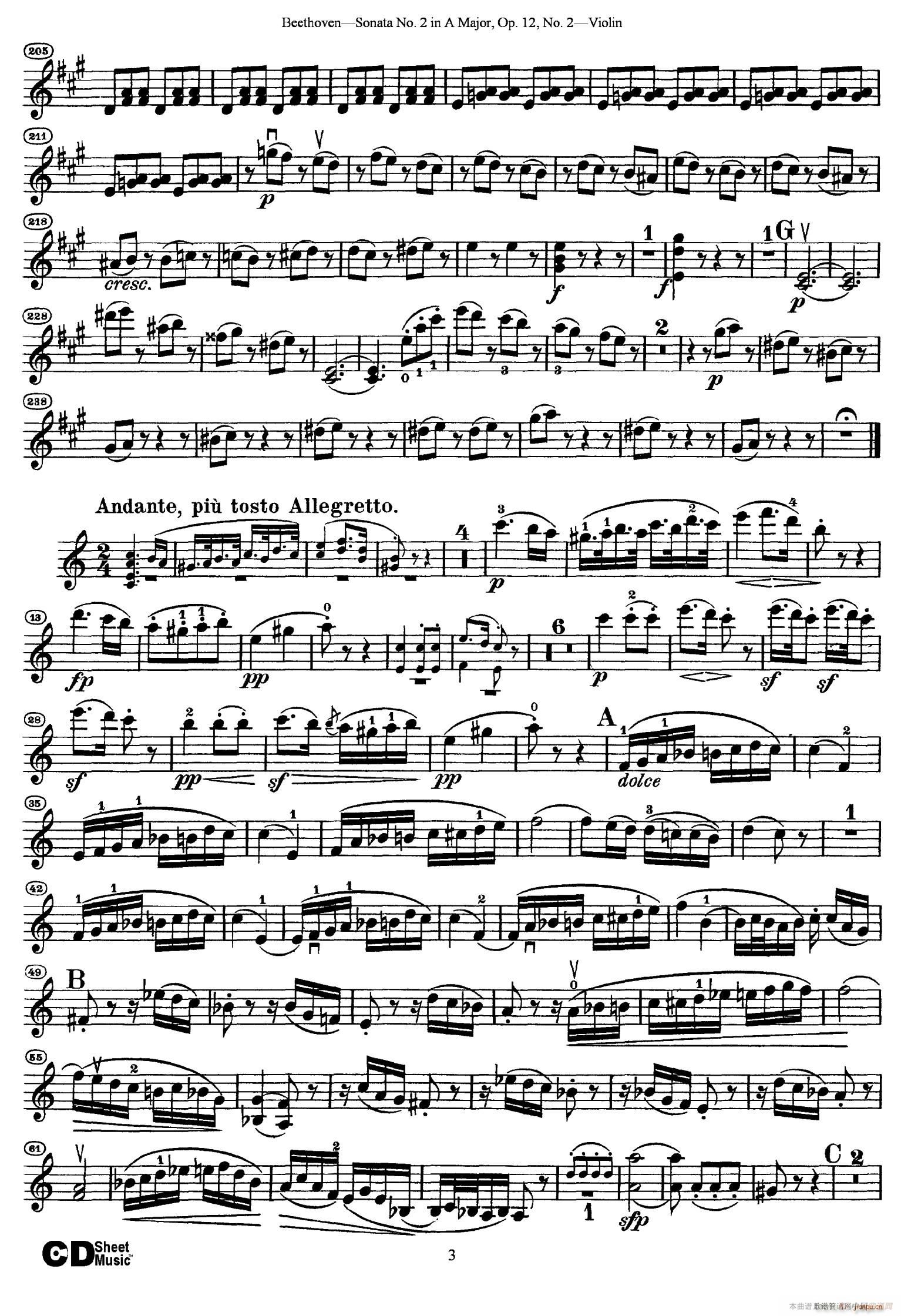 AڶС Sonata No 2 in A Major Op 12 No 2(С)3