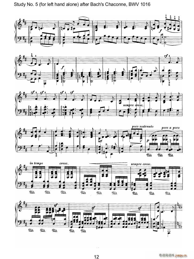 Bach Brahms BWV1016 Chaconne as Etude 5 left hand()23