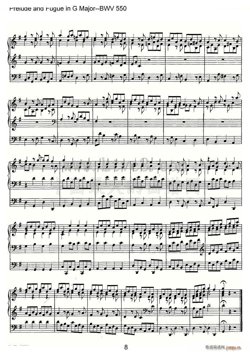 Prelude and Fugue in G Major BWV 550 ܷ(ʮּ)8