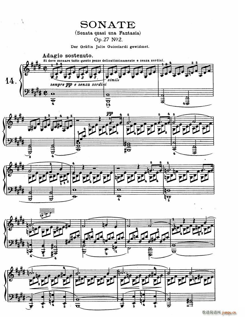 Beethoven op 27 no 2 Piano Sonata Moonlight()1