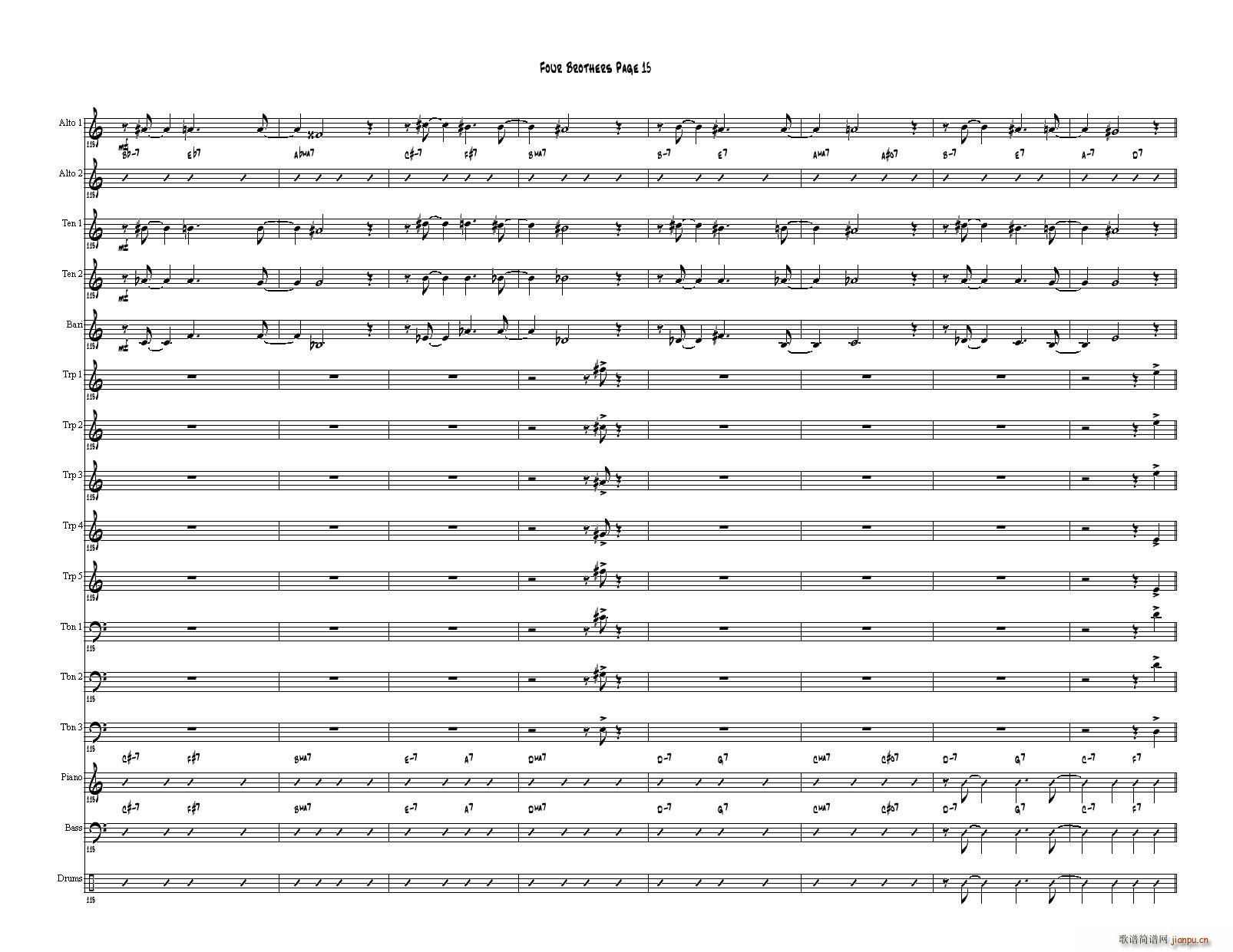 Four Brothers Big Band score()15