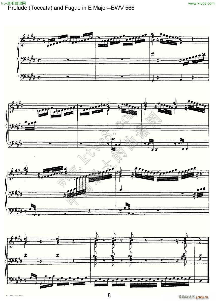 Prelude Toccata and Fugue in E Major BWV 566 ܷ(ʮּ)8