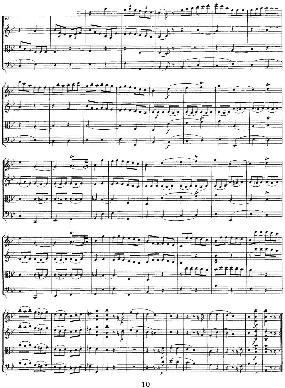 Mozart Quartet No 12 in Bb Major K 172()10