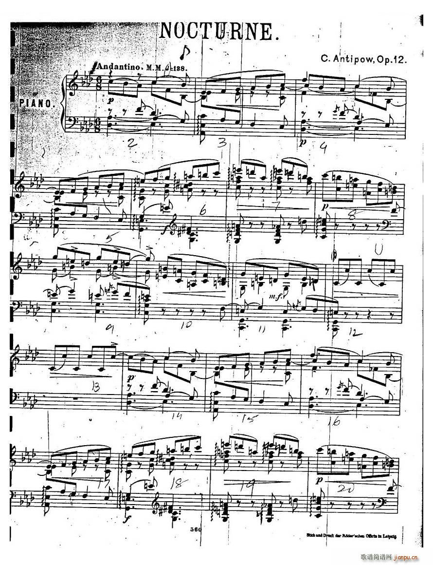 Antipov op 12 Nocturne op 12 Nocturne(ʮּ)1