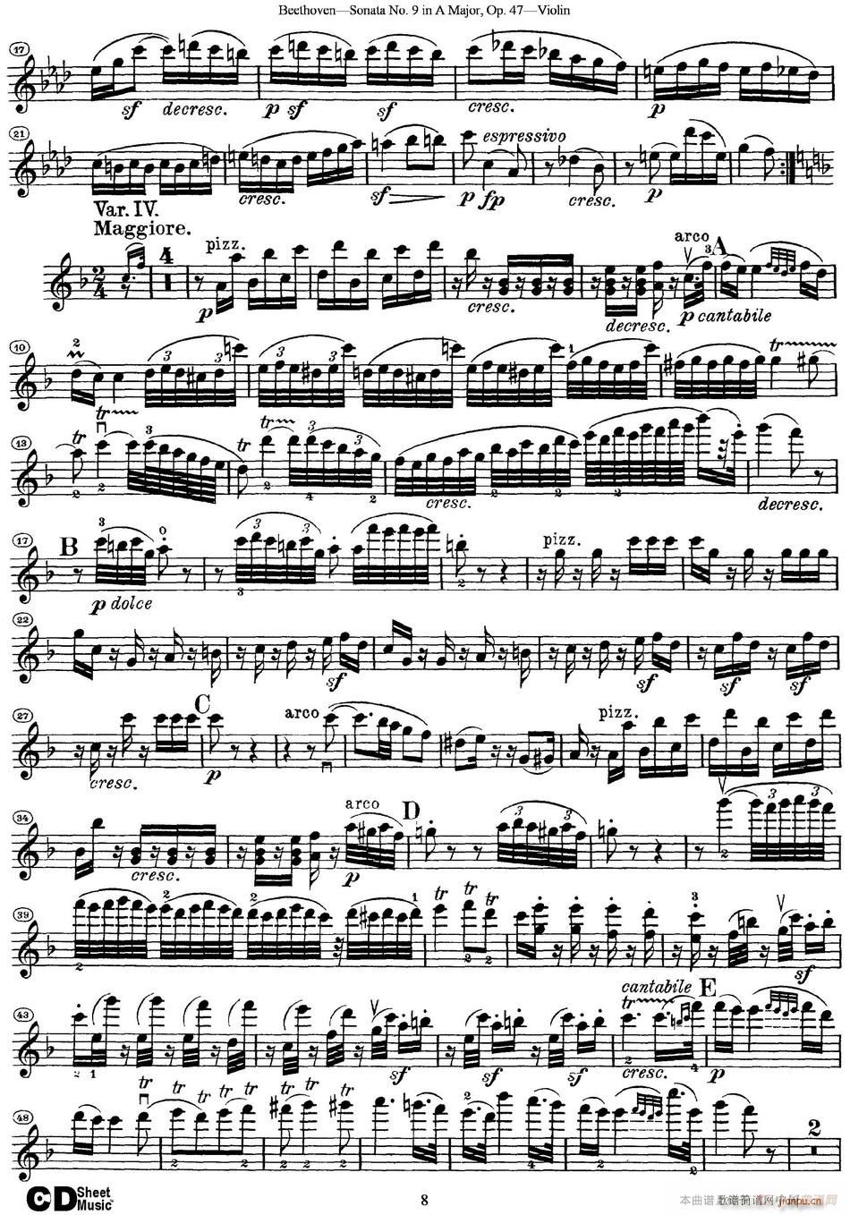 Violin Sonata No 9 in A Major Op 47(С)8