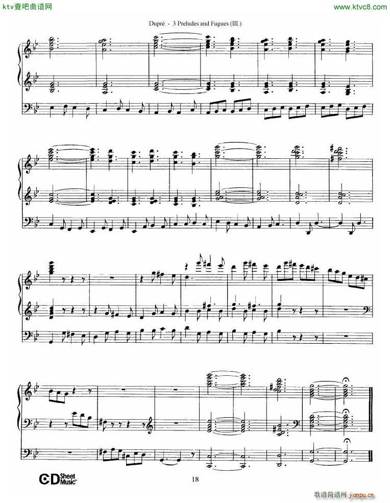 Dupr Prelude Fugue in G minor Op 7 No 3()18