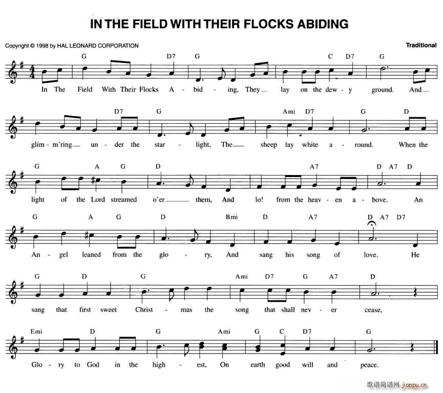 IN THE FIELD WITH THEIR FLOOCKS ABIDING(ʮּ)1