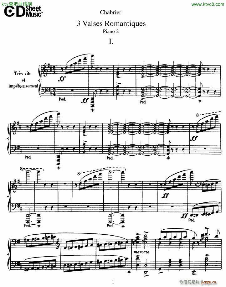 Chabrier 3 Valses Romantiques Piano 2()1