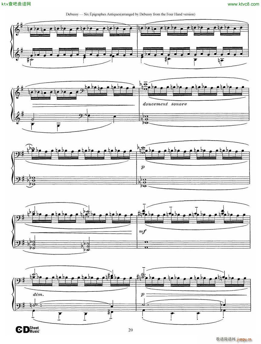 Debussy Sex pigraphes Antique 1 Piano()20