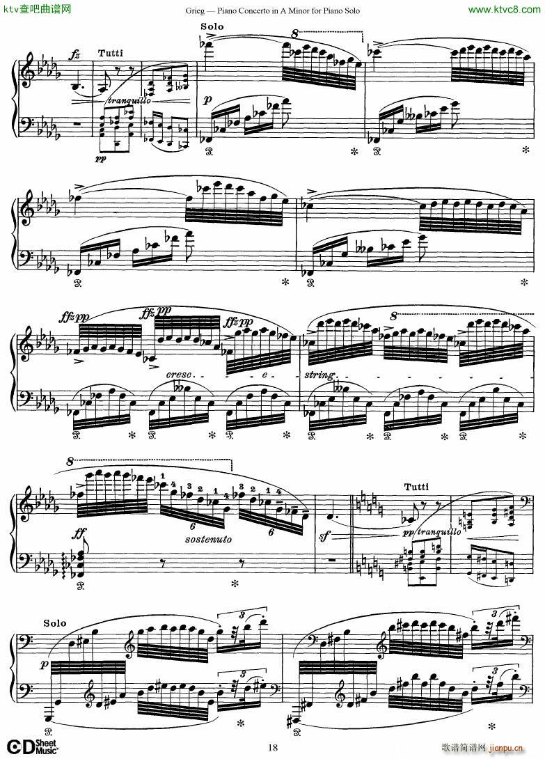 Grieg Piano Concerto solo arr 2 byGrieg()18