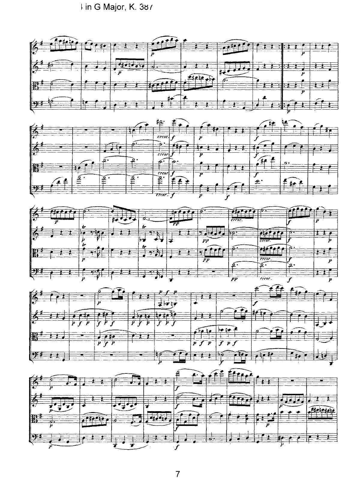 Mozart Quartet No 14 in G Major K 387()7