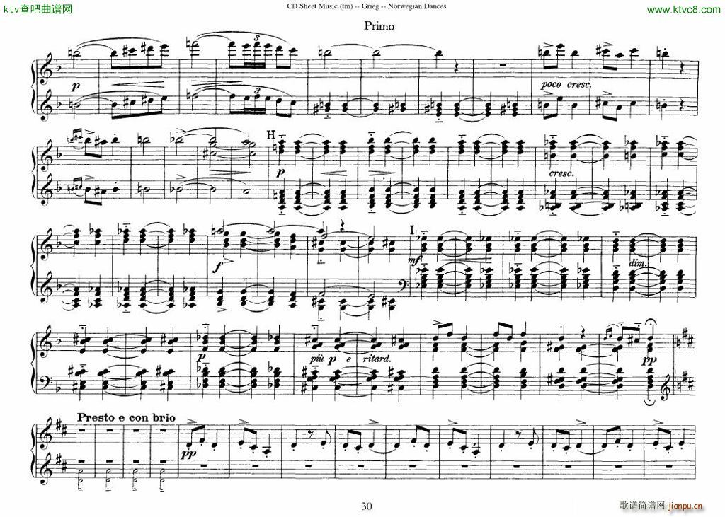 Grieg Norwegian Dance Op 35 1 4 Duet()30