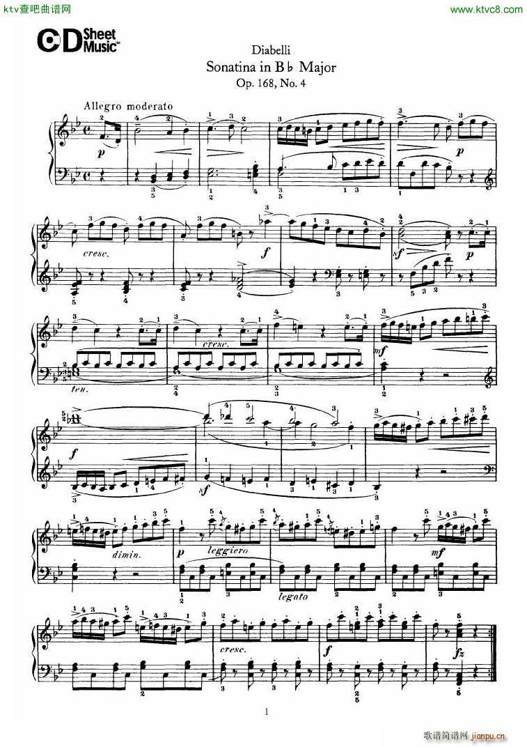 Diabelli Sonatinas Op 168 No 1 7 34P()13