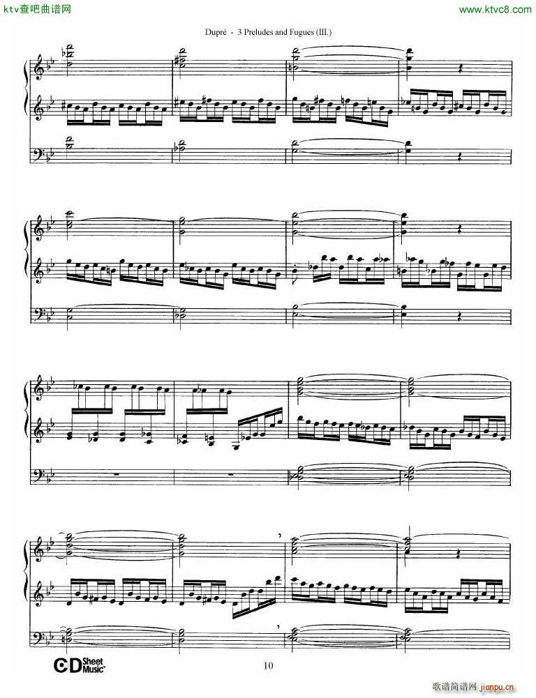 Dupr Prelude Fugue in G minor Op 7 No 3()10