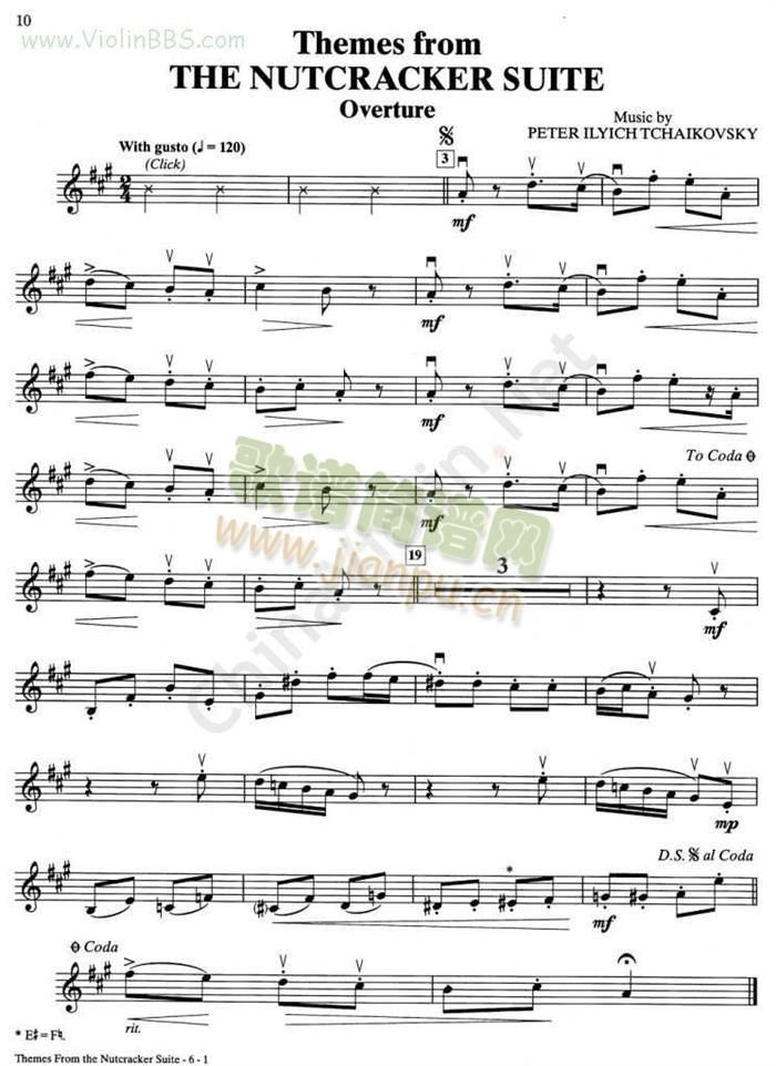 5.THEMES FROM THE NUTCRACKER SUITE OVERTURE 小提琴简谱