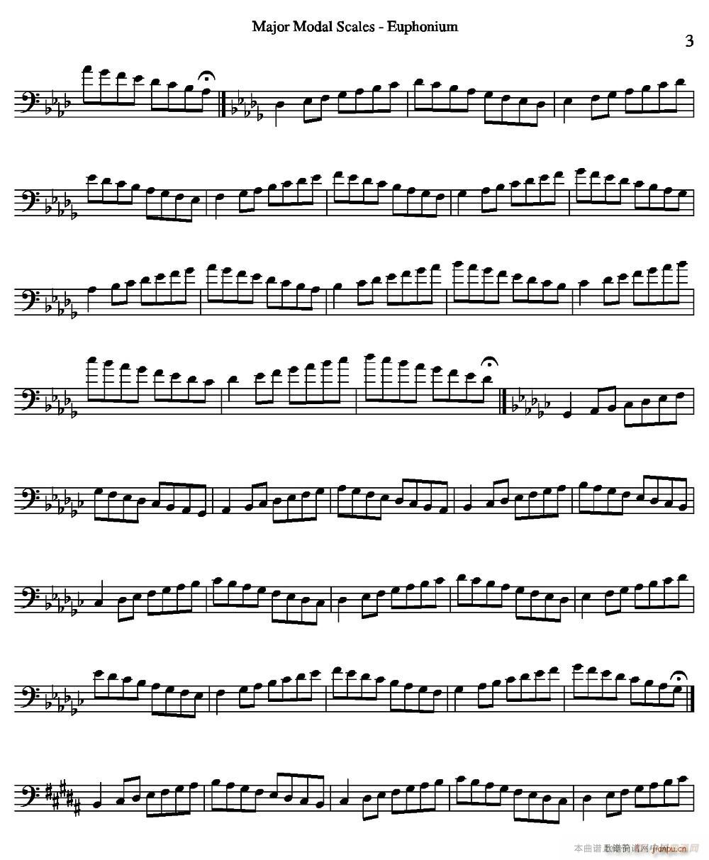 Major Modal Scales Euphonium ϵϰ̲ѡ(ʮּ)3