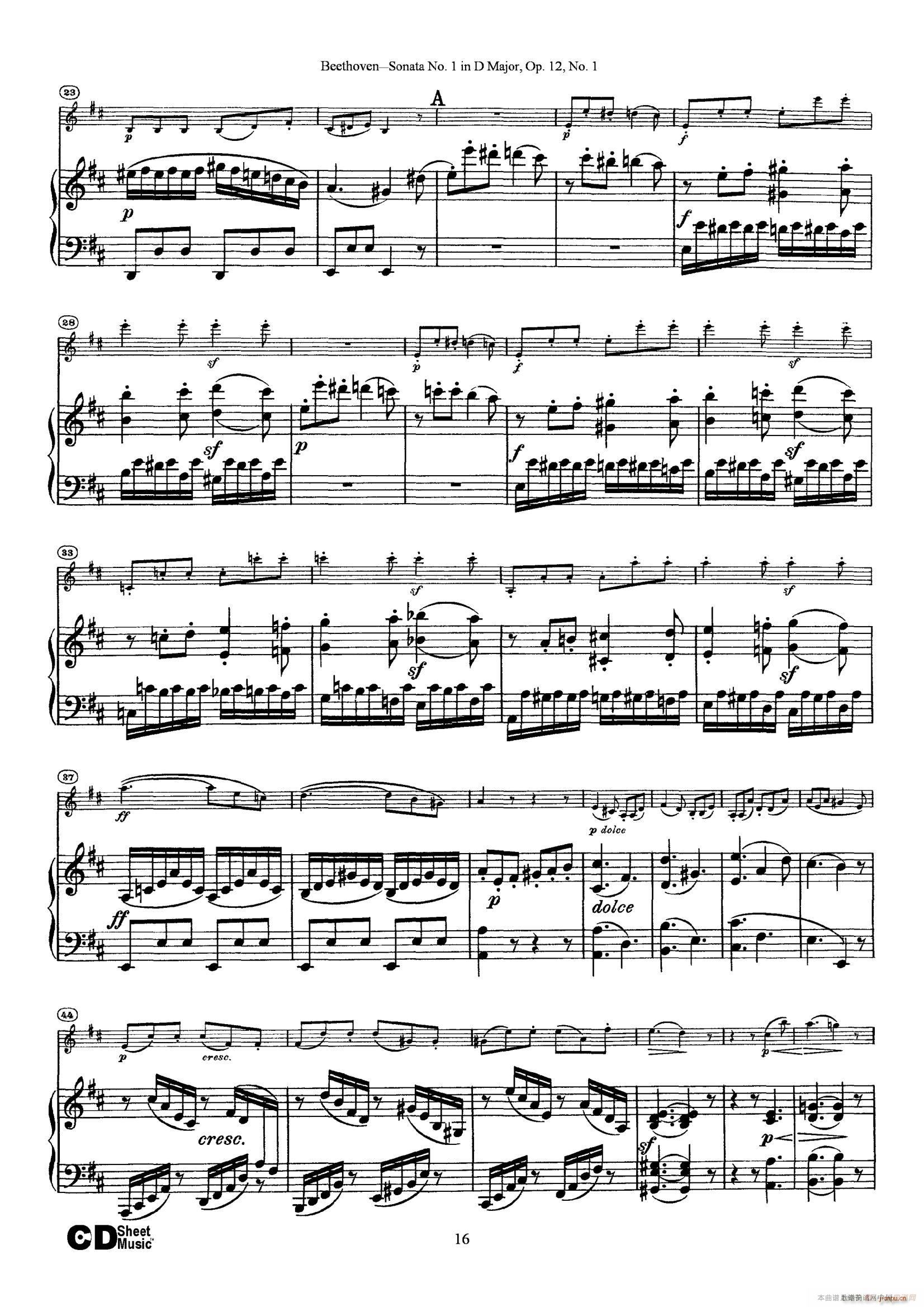 DһС Sonata No 1 in D Major Op 12 No 1 ٰ()16