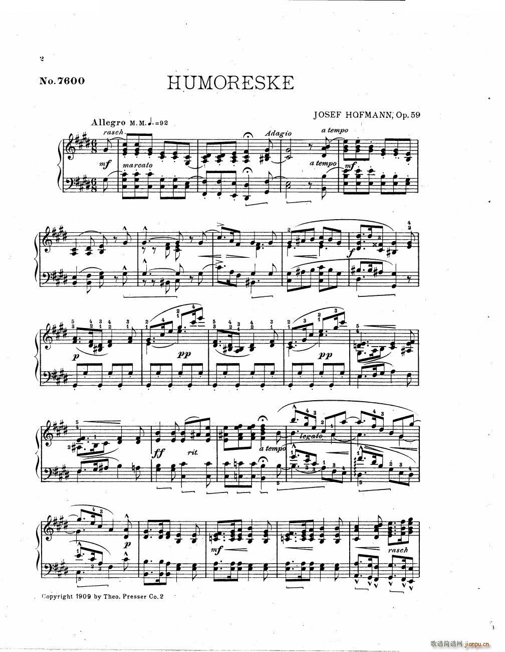 Hofmann Humoreske op 59 Humoreske op 59(ʮּ)1