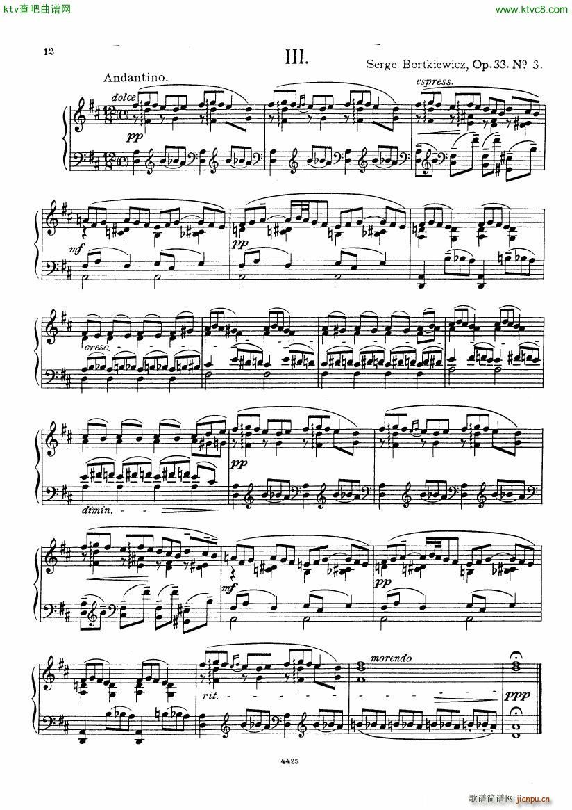 Bortkiewicz 10 Preludes Op 33()12
