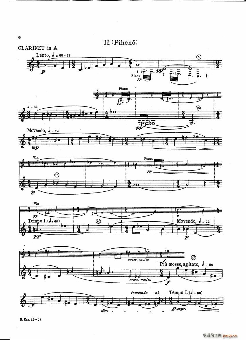 Bartok SZ 111 Contrasts clarinets A and Bb()6