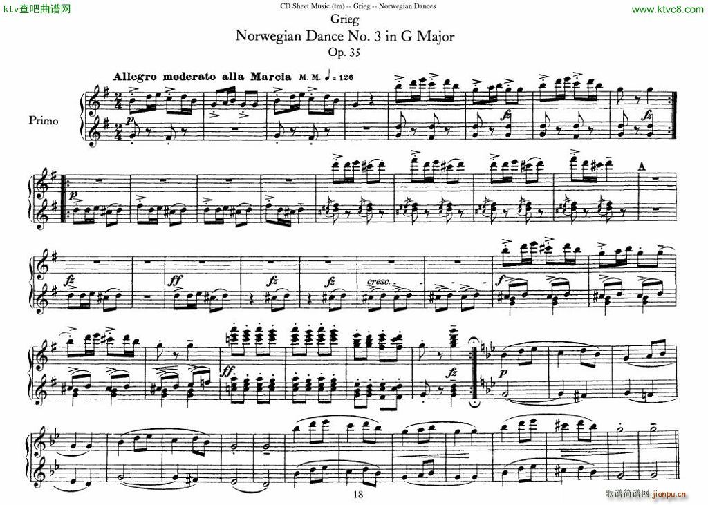 Grieg Norwegian Dance Op 35 1 4 Duet()18