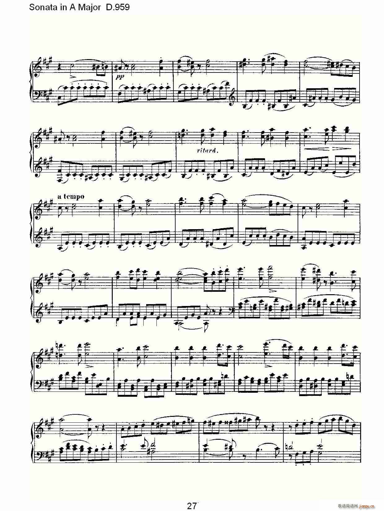 Sonata in A Major D.959(ʮּ)27