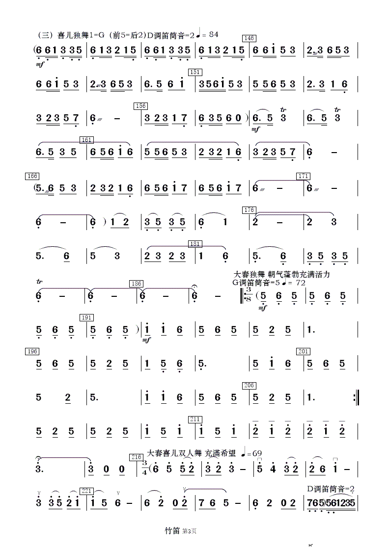《白毛女》选曲(民乐合奏分谱3)总谱