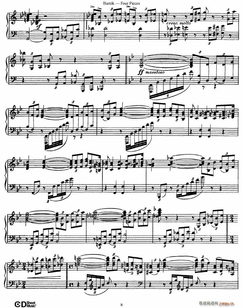 Bartok DD 71 Four Piano Pieces()8