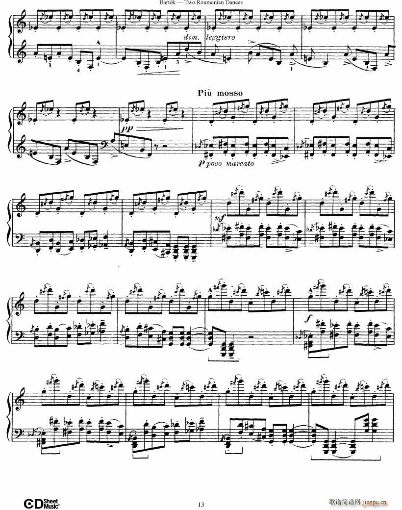 Bartok SZ 43 Two romanian dances op8a()13