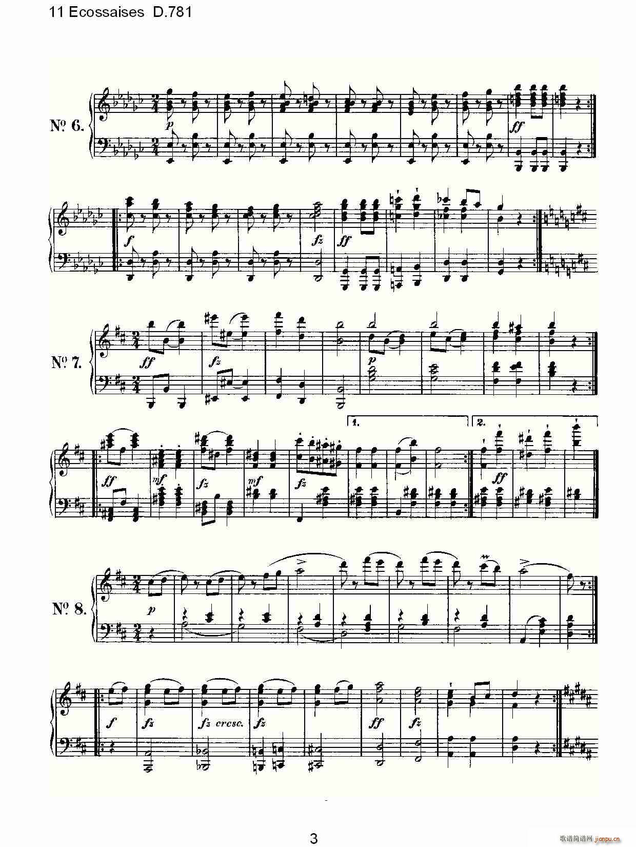 11 Ecossaises D.781(ʮּ)3