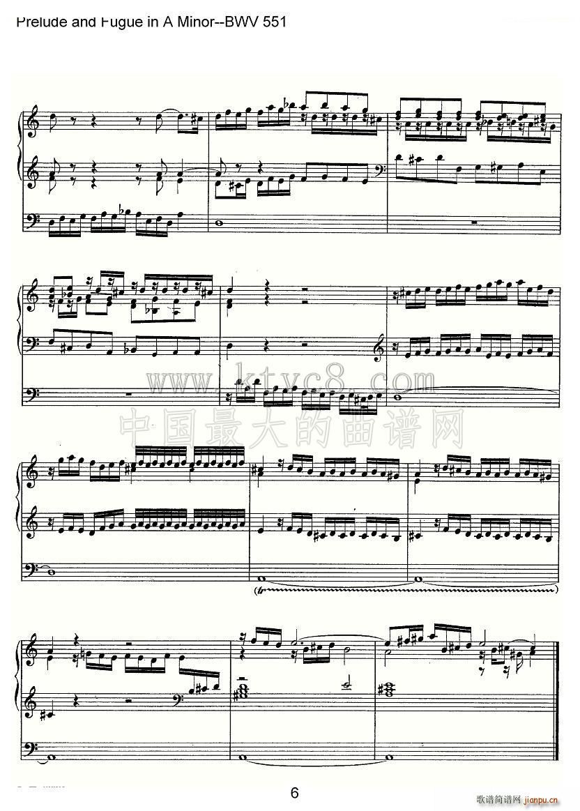 Prelude and Fugue in A Minor BWV 551 ܷ(ʮּ)6