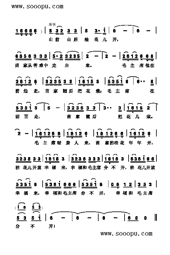 桂花开放幸福来歌曲类简谱