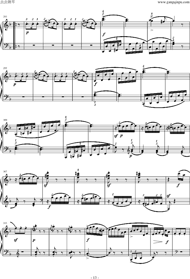 莫扎特F大调钢琴奏鸣曲K280(钢琴谱)13