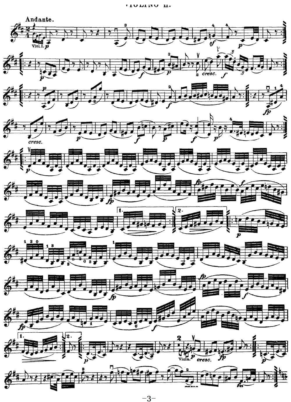 Mozart Quartet No 18 in A Major K 464 Violin 2(ʮּ)3