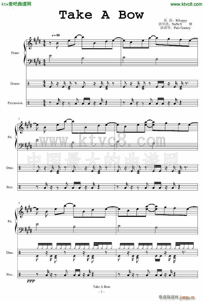 Take a Bow Piano Drums()1
