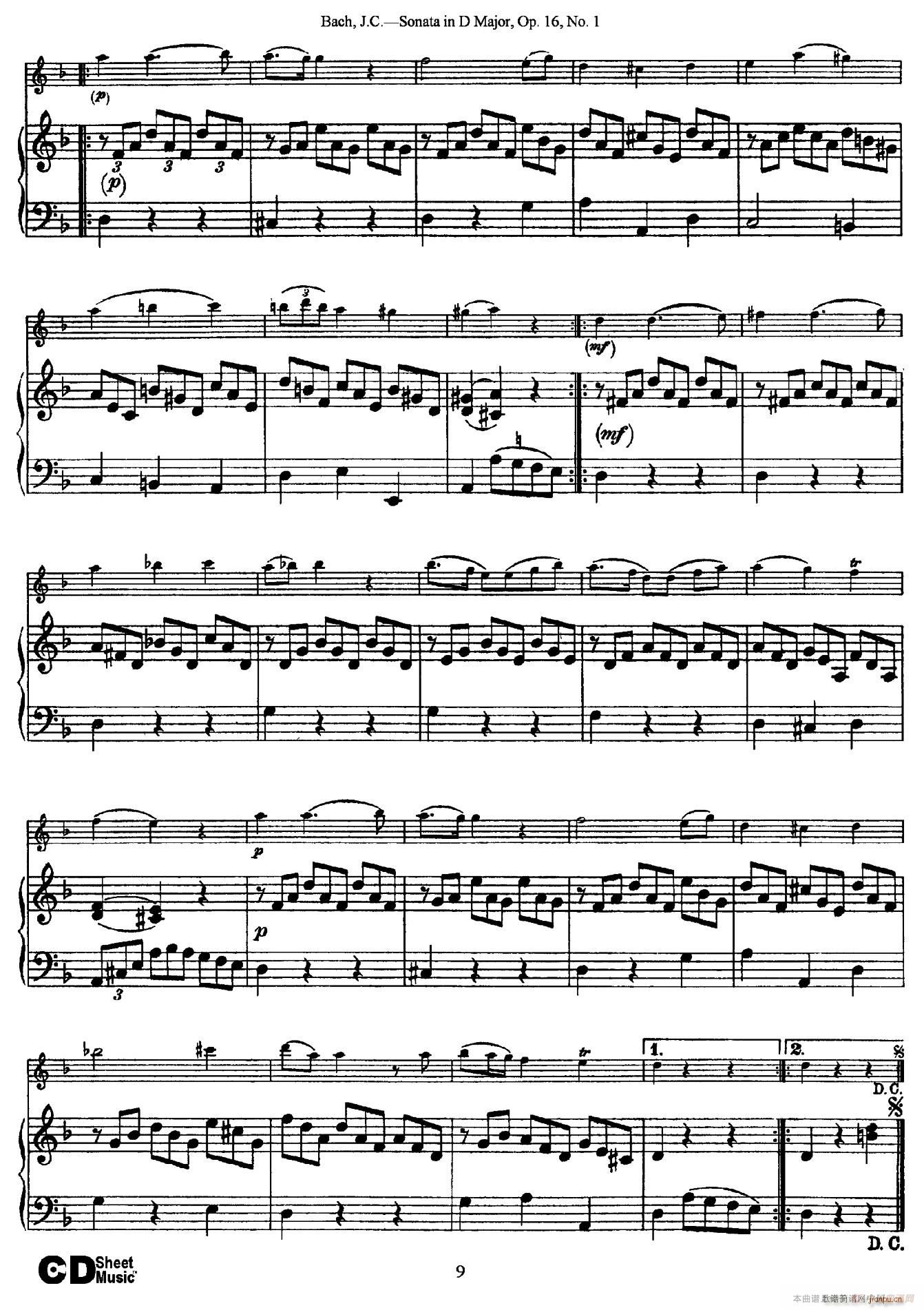 Sonata in D Major Op 16 No 1 ٰ()9