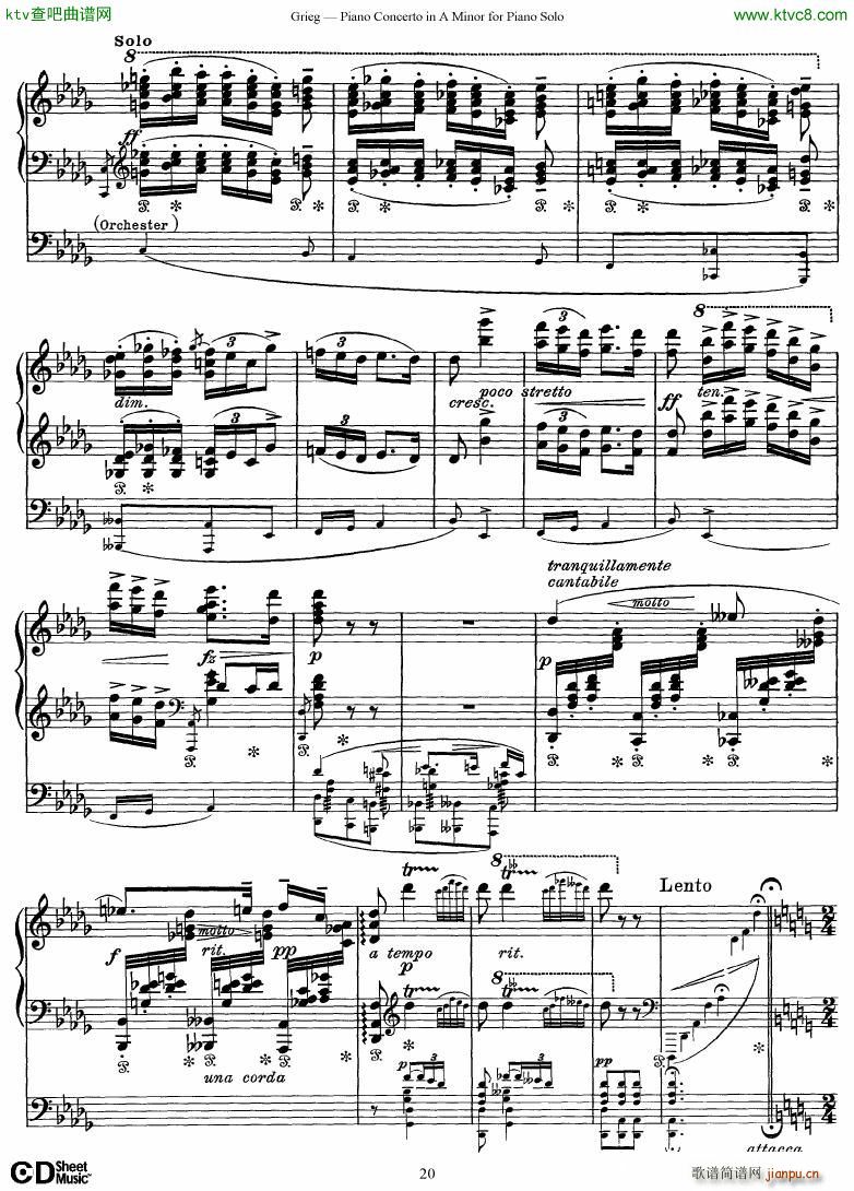 Grieg Piano Concerto solo arr 2 byGrieg()20