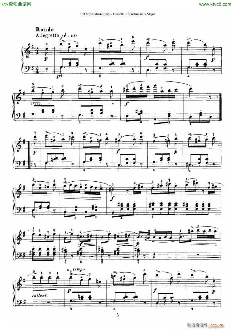 Diabelli Sonatinas Op 168 No 1 7 34P()7
