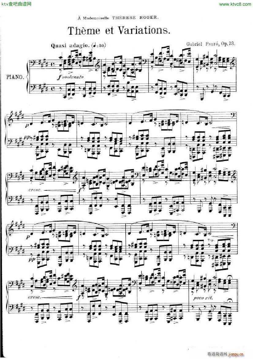 Faur Theme et variations opus 73()1