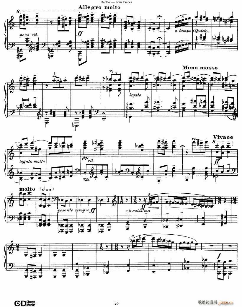 Bartok DD 71 Four Piano Pieces()26