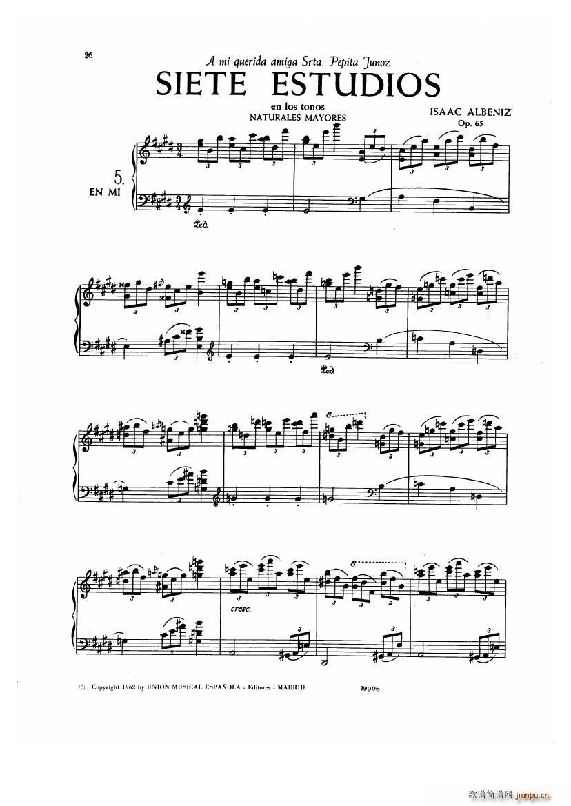 Albeniz op 65 Etudes no 1 7()26