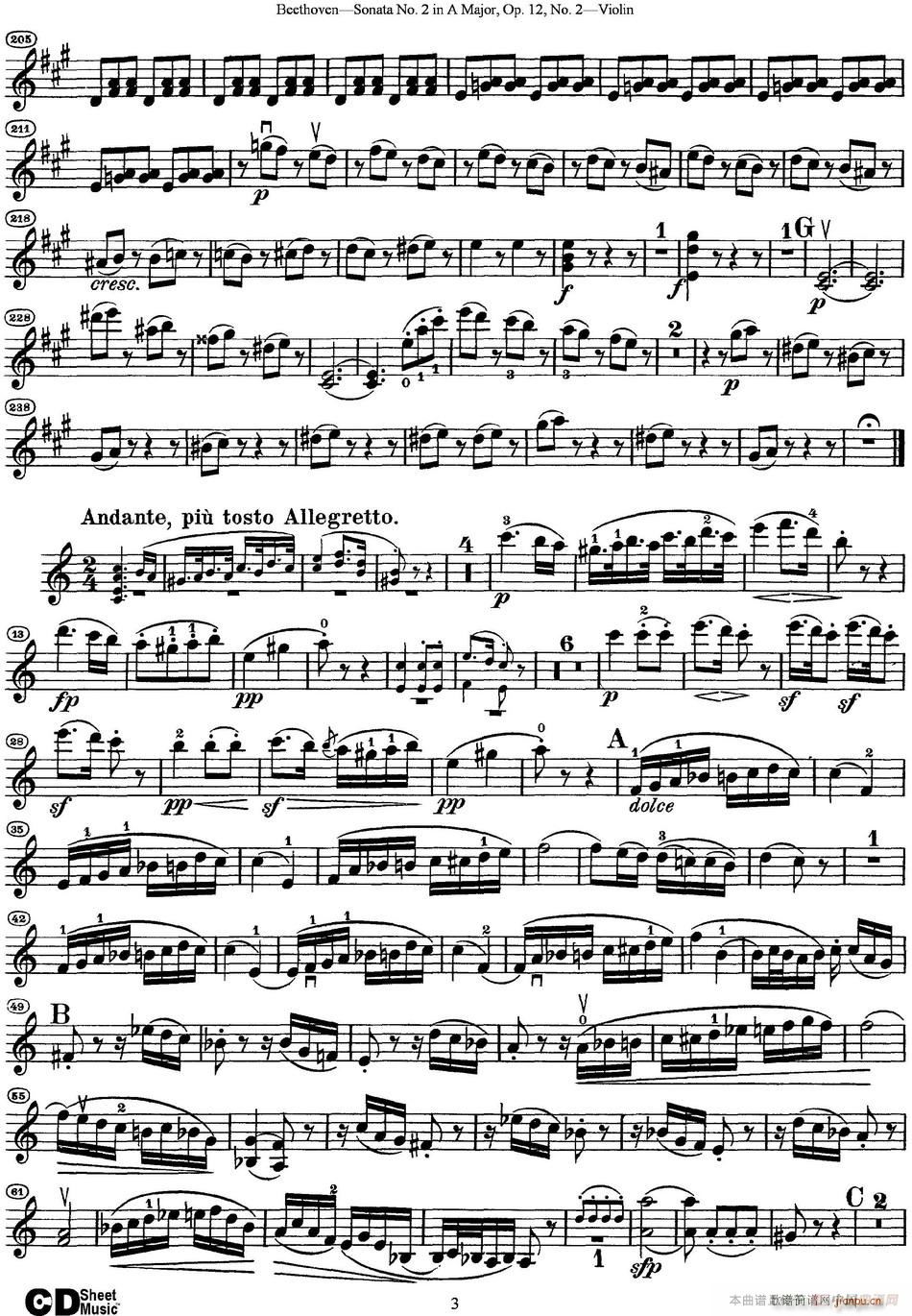 Violin Sonata No 2 in A Major Op 12 No 2(С)3